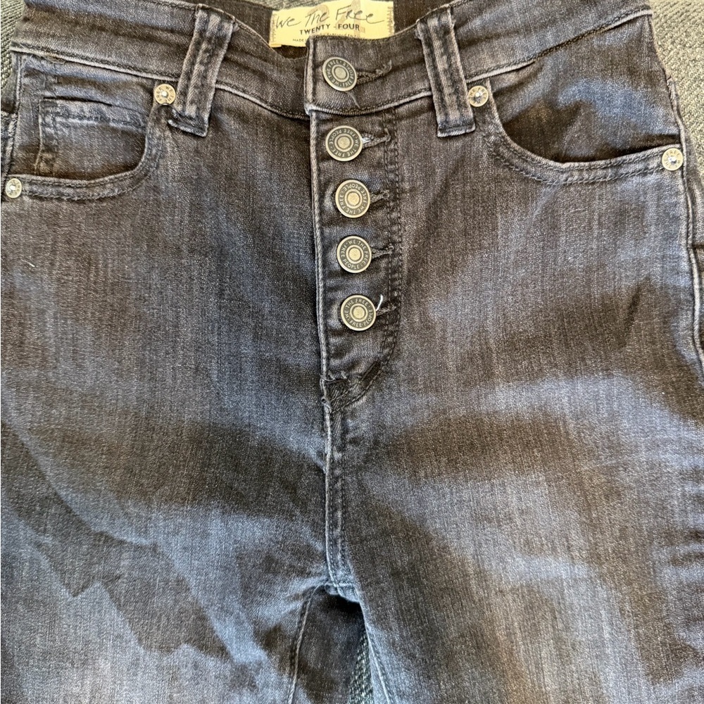 Hippie Y2K Grunge Goth Punk Gothcorp  Boho We The Free Flare Jeans 24 Button Fly - Picture 3 of 8